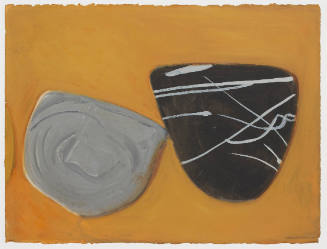 Two Stones Grey and Black on Ochre