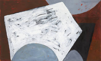 White and Black Form on Red and Grey 1953