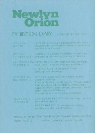 Newlyn Orion: Exhibition Diary
