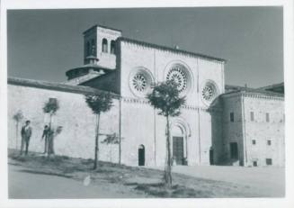 Church of San Pietro, Assisi, with its three rose windows visible