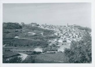 Scenic  view of Termini Imerese with fields and the village