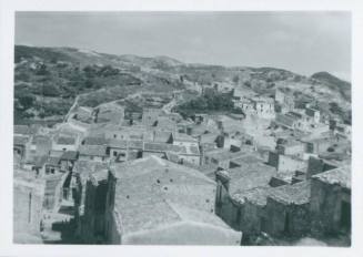 Sicilian town. Hills and scrubland in background