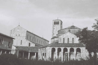 Torcello, with its tower rising in the background
