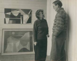 Wilhelmina Barns-Graham and David Lewis at No. 1 Porthmeor Studios. December 1954.