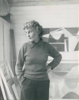 Wilhelmina Barns-Graham in her studio. No. 1 Porthmeor Studios. December 1954