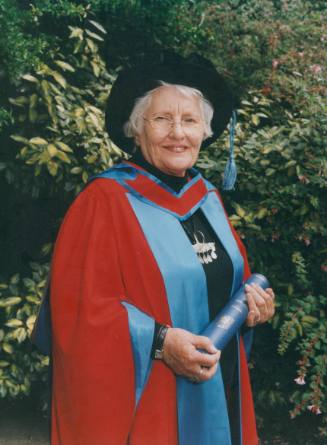 Exeter University honorary doctorate. Half length portrait Wilhelmina Barns-Graham.