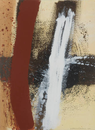 Untitled - Venetian Red, Ochre, Black/White, 1991, acrylic on paper, BGT131