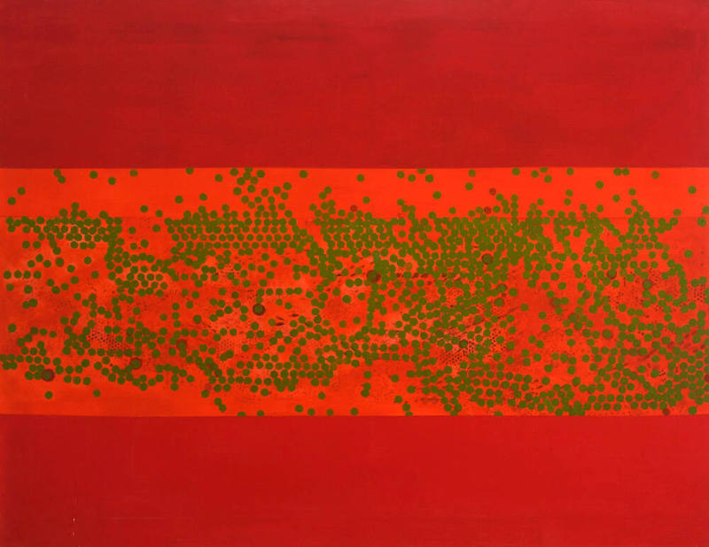 Olive Circles On Red