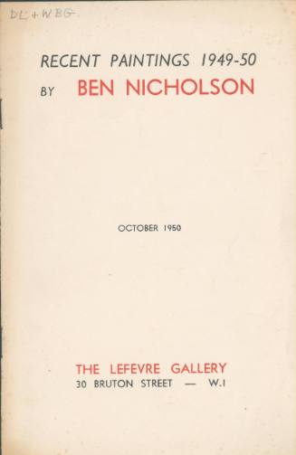 Recent Paintings 1949-50 by Ben Nicholson