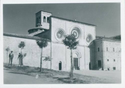 Church of San Pietro, Assisi, with its three rose windows visible