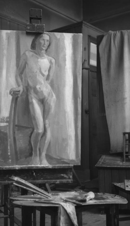 Nude on easel ECA studio