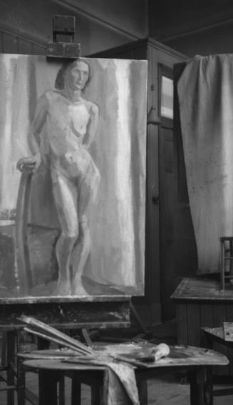 Nude on easel ECA studio