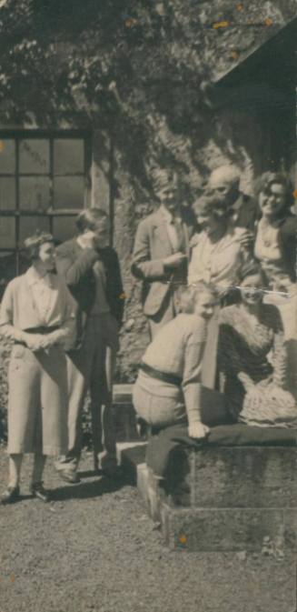 Barns-Graham family outside Carbeth house.