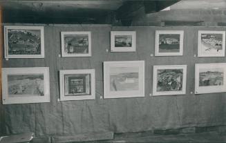 Installation photograph of Cornish Paintings exhibition, Downing Bookshop. [Studio St Ives].