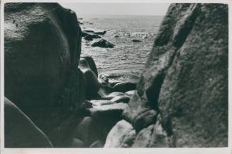 Sea through two rocks.