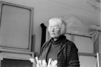 Strip of 5 images of Wilhelmina Barns-Graham in Balmungo Studio