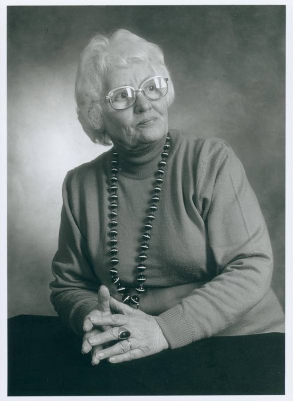 Half length portrait of Wilhelmina Barns-Graham.