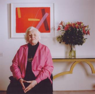 Wilhelmina Barns-Graham at Art First. In front of Another Time.