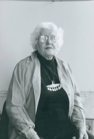 B&W half length portrait of Wilhelmina Barns-Graham