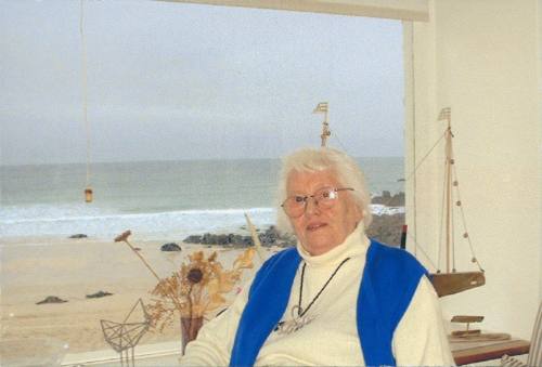 Wilhelmina Barns-Graham in front of window, Barnaloft. Taken by friends from Orkney. 8th February.